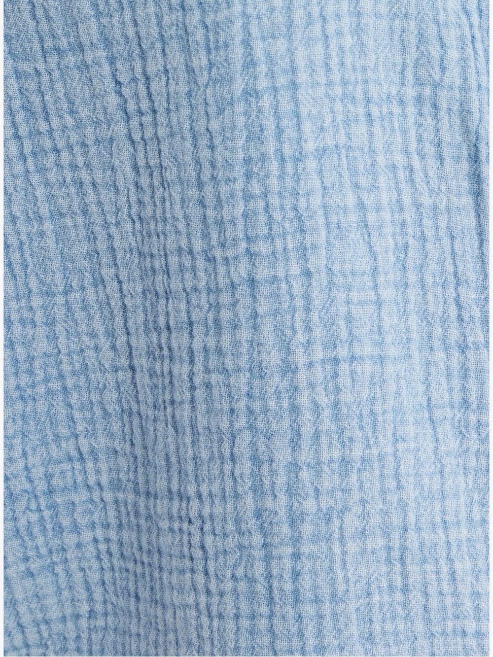 beachlunchlounge Dawson 100% Cotton Gauze Blue Acid Wash Button-Front Top Size X - Picture 6 of 9